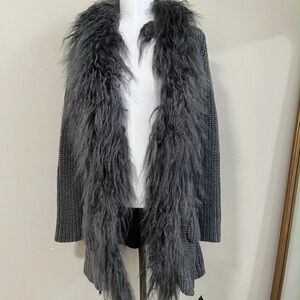 Mongolian lamb grey cardigan